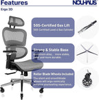 Nouhaus Ergo3D Ergonomic Office Chair Lumbar Support Mesh Office Chair - Image 7