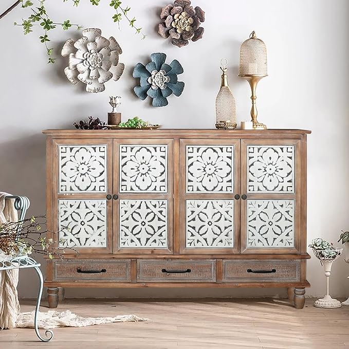 LKTART 59" Vintage Sideboard Buffet Cabinet by LKTART