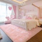 Soft Pink Fluffy Shag Pastel Area Rugs - Image 4