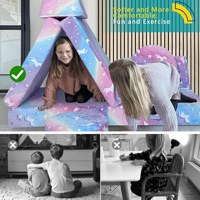 MeMoreCool Kids Modular Play Couch, 8-Piece Foam Toddler Couch Set - Image 7