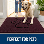 OLANLY Dog Door Mat for Muddy Paws 30x20, Paw Print Design Chenille Mud Mat | - Image 6