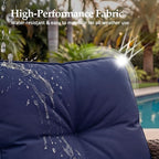UPHA 5 Pieces Patio Furniture Sets, Wicker Outdoor Loveseat Sofa Set - Image 6