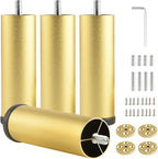 4 Pack Gold Metal Furniture Legs M8 Replacement Sofa Legs Screw in 4.7 Inch by Unknown