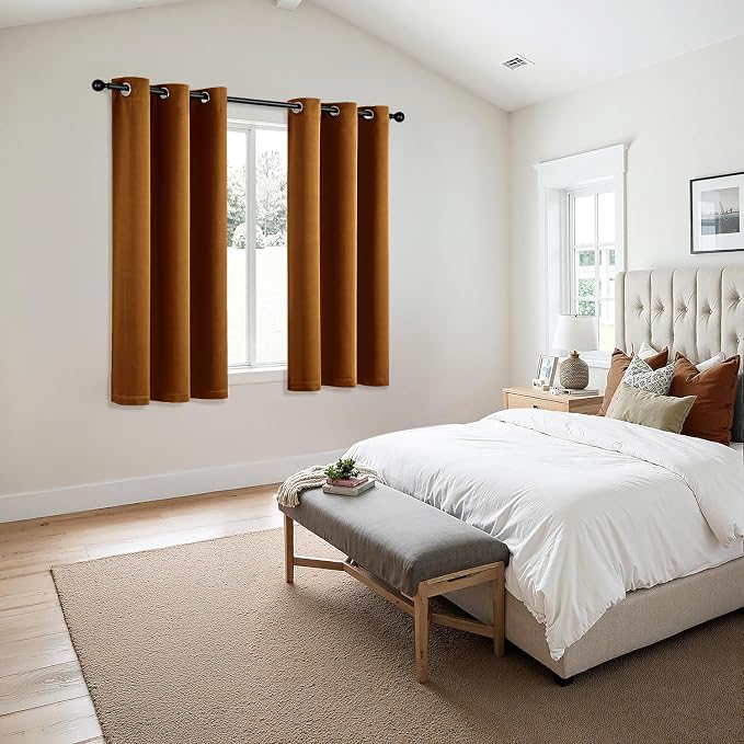 MIULEE Blackout Curtains for Bedroom 2 Panels 40 x 54 Inch Long Gold Brown | - Image 6