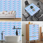 HOMETITUTE Pastel Blue Purple Dream Wave Wallpaper Peel and Stick Contact Paper - Image 5