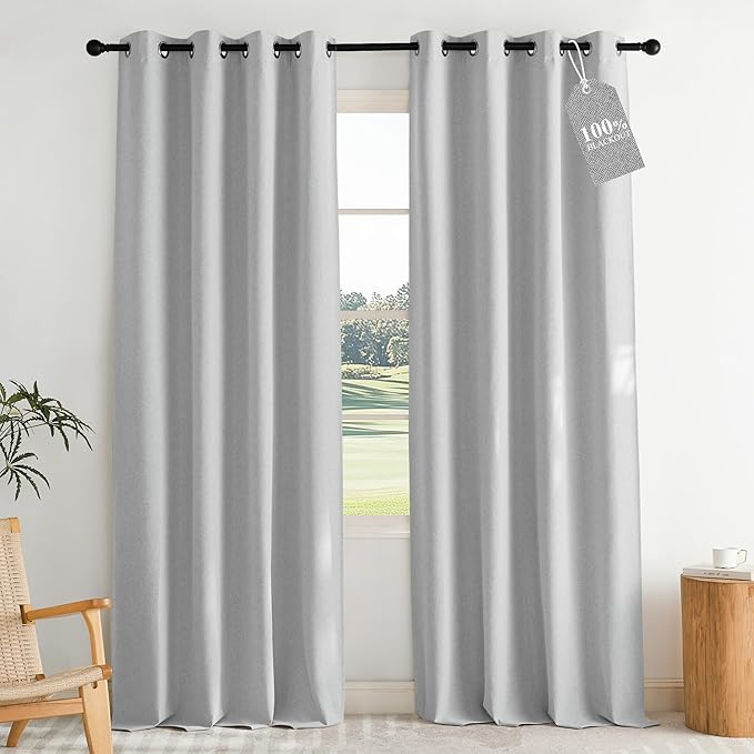 NICETOWN 100% Blackout Linen Curtains by NICETOWN