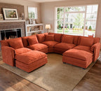 ELUCHANG 114" Oversized V-Shaped Cloud Couch Modular Sectional Sofa by ELUCHANG