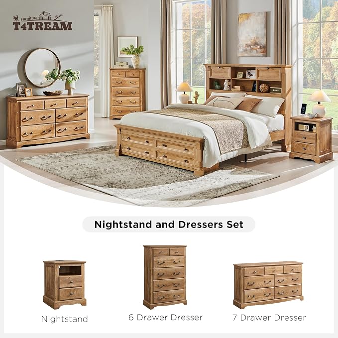 T4TREAM 48" Tall 6 Drawers Dresser Chests - Image 7