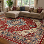 RELEANY Washable Area Rug, Water Repellent, Pet Friendly, Vintage Floral Boho by RELEANY