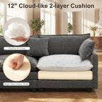 111.4" V-Shaped Corner Couch Sectional｜5 Seat Customizable Modular Cloud - Image 4