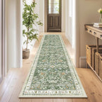 Yamaziot 2x8 Washable Hallway Runner Rug Non Slip Floral Carpet, Sage Green | - Image 8