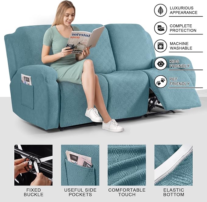 Timeles Recliner Covers for 3 Seater Reclining Couch Covers Sofa Slipcover - Image 3