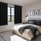 Blackout Curtains for Bedroom, 60 x 63 Inches Length Black 2 Panels | Thermal - Image 6