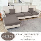 LA MEACK Couch Cushion Covers for Sectional Sofa L Shape Washable Separate Seat - Image 2
