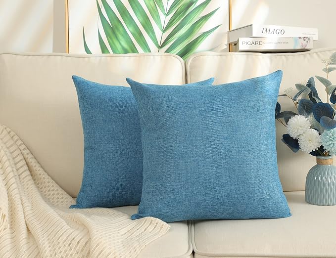 Stellhome Burlap Throw Pillow Covers 18x18 inch by Stellhome