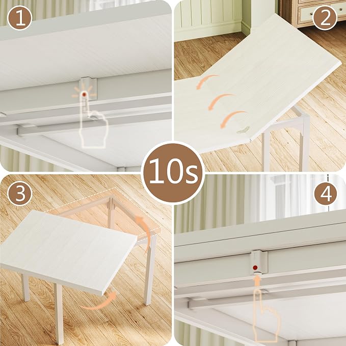 HUAHUU Dining Table Set for 4, Extendable Kitchen Table Cushion Chairs Set of 4 - Image 8