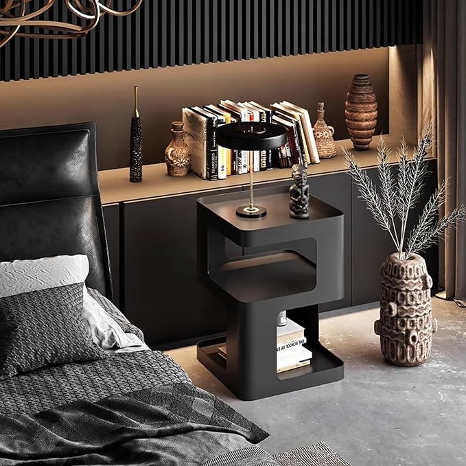 Modern Metal Side Table with Storage, Small End Table - Image 6