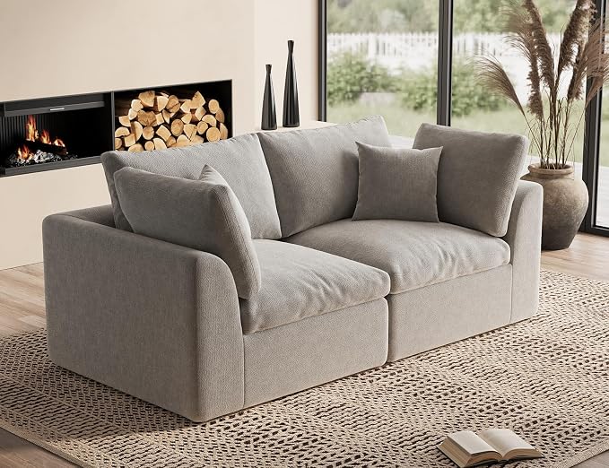 ohllob 78.9" Loveseat Sofa, Cloud Boneless Couches by Ohllob