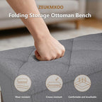 Folding Ottoman with Storage Bench, Storage Ottoman Bench, 30 Inches Ottoman - Image 6