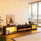Extendable TV Stand with 50" Electric Fireplace, Modern LED Entertainment - Image 9