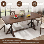 Hlivelood 78 Inch Dining Table for 8 People, Rectangular Kitchen Farmhouse - Image 6