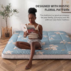 MAXYOYO Floral Printed Futon Mattress, Japanese Floor Mattress Quilted Bed - Image 3