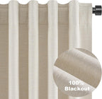 Topfinel Beige White 100% Blackout Curtains 72 Inches Long 2 Panels - Image 8