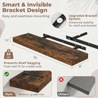 FLYJOE Floating Shelves for Wall, 32 Inch Floating Shelves Set of 2, Kitchen - Image 2