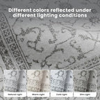 8x10 Boho Washable Area Rugs for Living Room, Dining Room-Gray White | Retro - Image 9
