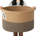 115L Extra Large Blanket Basket, Woven Rope Laundry Basket Hamper by HZFTJOY