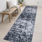 3x14 Washable Runner Rug：Modern Abstract Kitchen Carpet Black | - Image 4