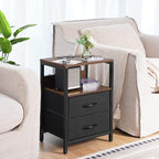 Yoobure Nightstand with Charging Station, Small Night Stand with Fabric Drawers - Image 2