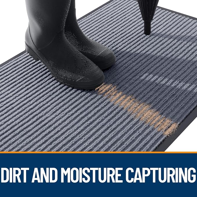 OLANLY Front Door Mat 71x47, Waterproof Heavy-Duty Indoor Outdoor Doormat | Ash - Image 5