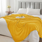 BEDELITE Fleece Blanket Soft Plush Twin Size Blanket Yellow 60"x80" | Ultra - Image 6