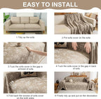 VClife Vintage Floral Bohemain Couch Cover, Soft Breathable Chenille Sofa Cover - Image 8
