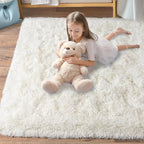 Pionblank 8x10 Rug for Living Room, Fluffy Large Area Rug, Cream White | Modern - Image 7
