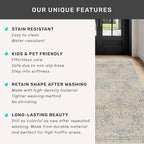 Non Slip Beige Blue Hallway Runner Rug - Image 7