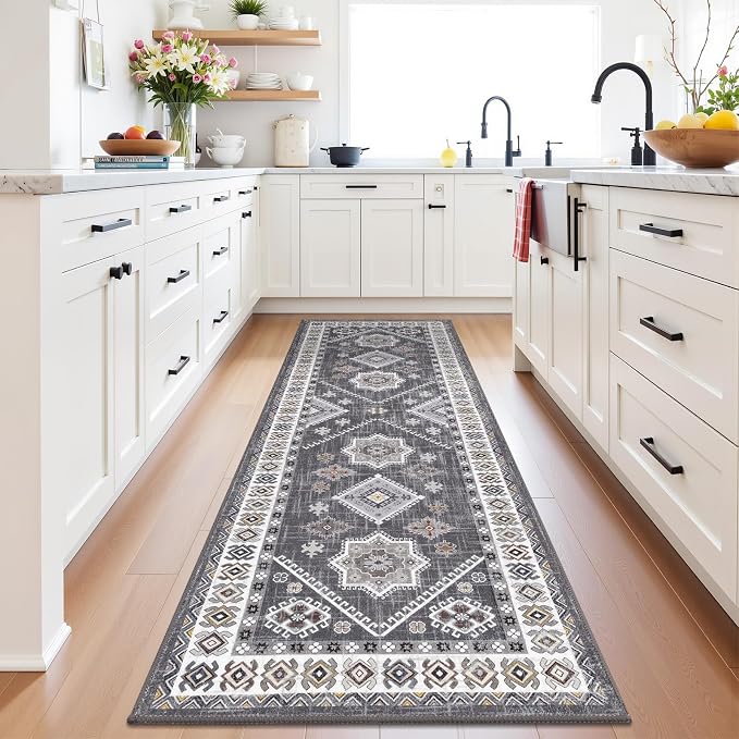 HEBE Boho Kitchen Mats for Floor 24''x60'', Non Slip Washable Runner Rug | - Image 9
