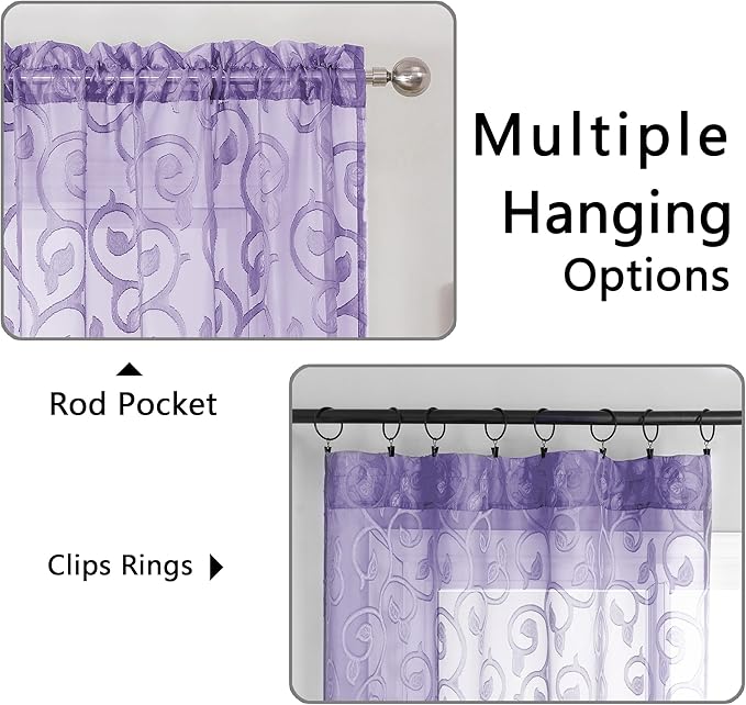 Furman Extra Long Sheer Curtains 96 inches Long - Image 4