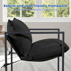 Kromax Sling Accent Chair, Cozy Living Room Chairs, Square Metal Frame - Image 7