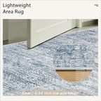 Soalmost 6x9 Area Rug for Living Room Washable Rugs Non-Slip Blue | Low-Pile - Image 6