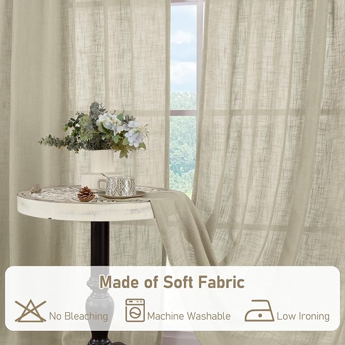 90 Inch Long Sheer Linen Curtains - Image 9