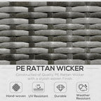 Outsunny 6 Piece Patio Furniture Set Outdoor Wicker Conversation Set All - Image 3