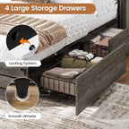 VIAGDO Wooden Bed Frame Queen Size - Image 6