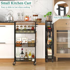 XYZLVSI Slim Storage Cart 4 Tier Narrow Kitchen Rolling Cart on Wheels - Image 6