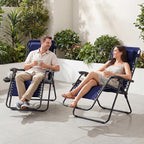 JEAREY Zero Gravity Lounge Chairs Set of 2, Adjustable Steel Mesh Recliners - Image 5