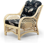 Malibu Lounge Set of 4: 2 Natural Rattan Wicker Chairs, Three-Seater Sofa and - Image 6
