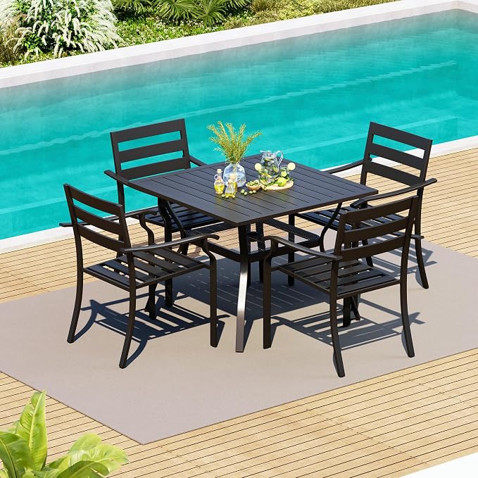HOMREST 5 Piece Outdoor Patio Dining Set - Image 7