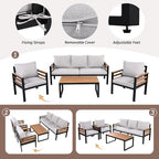 VilroCaz 4-Piece Outdoor Patio Furniture Sectional Sofa Set - Image 4