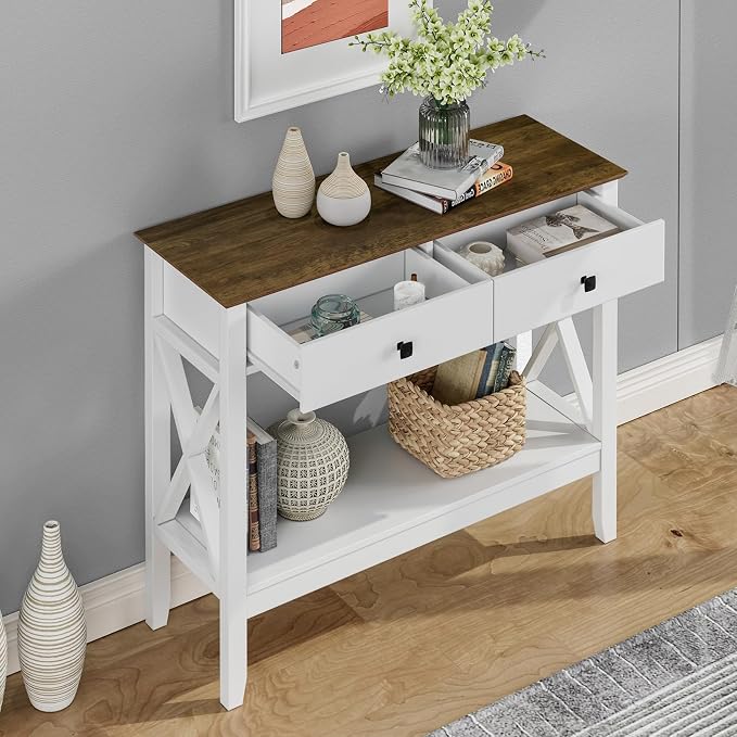Lomojo Console Table, Sofa Table 13.8" D x 39.37" W x 31.5" HEntryway Table - Image 2